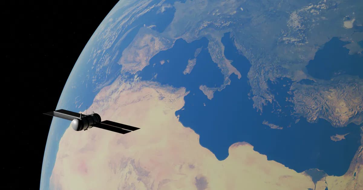 A satellite orbiting Earth